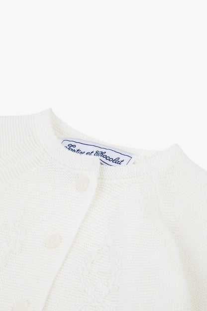 Cardigan
Ecru cotton Embrodery