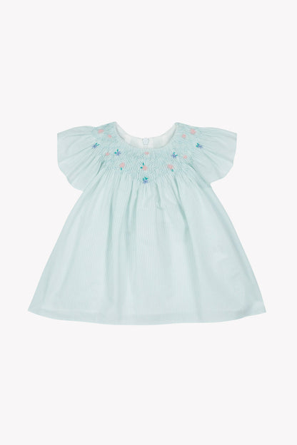 Dress
Blue smocked cotton Embrodery