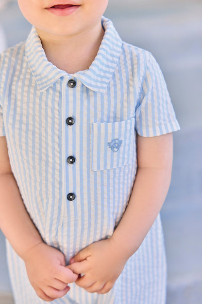 Jumpsuit short
Blue cloud cotton Stripes