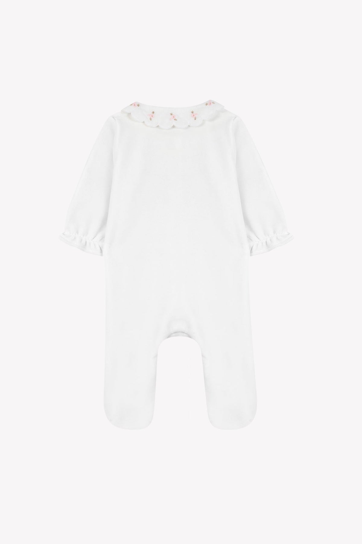 Pajamas
Ecru pale Velvet Peter pan collar Scalloped
