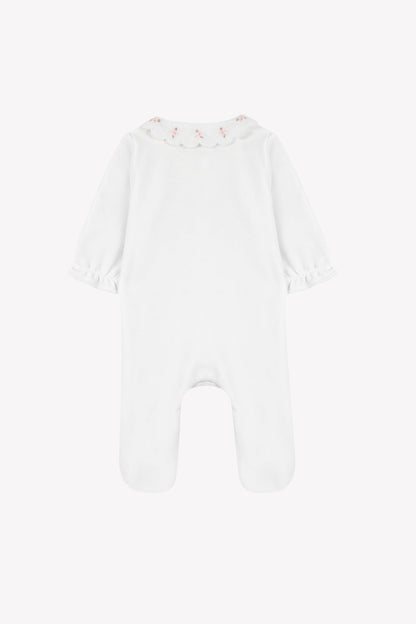 Pajamas
Ecru pale Velvet Peter pan collar Scalloped