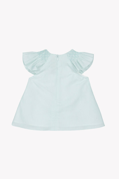 Dress
Blue smocked cotton Embrodery