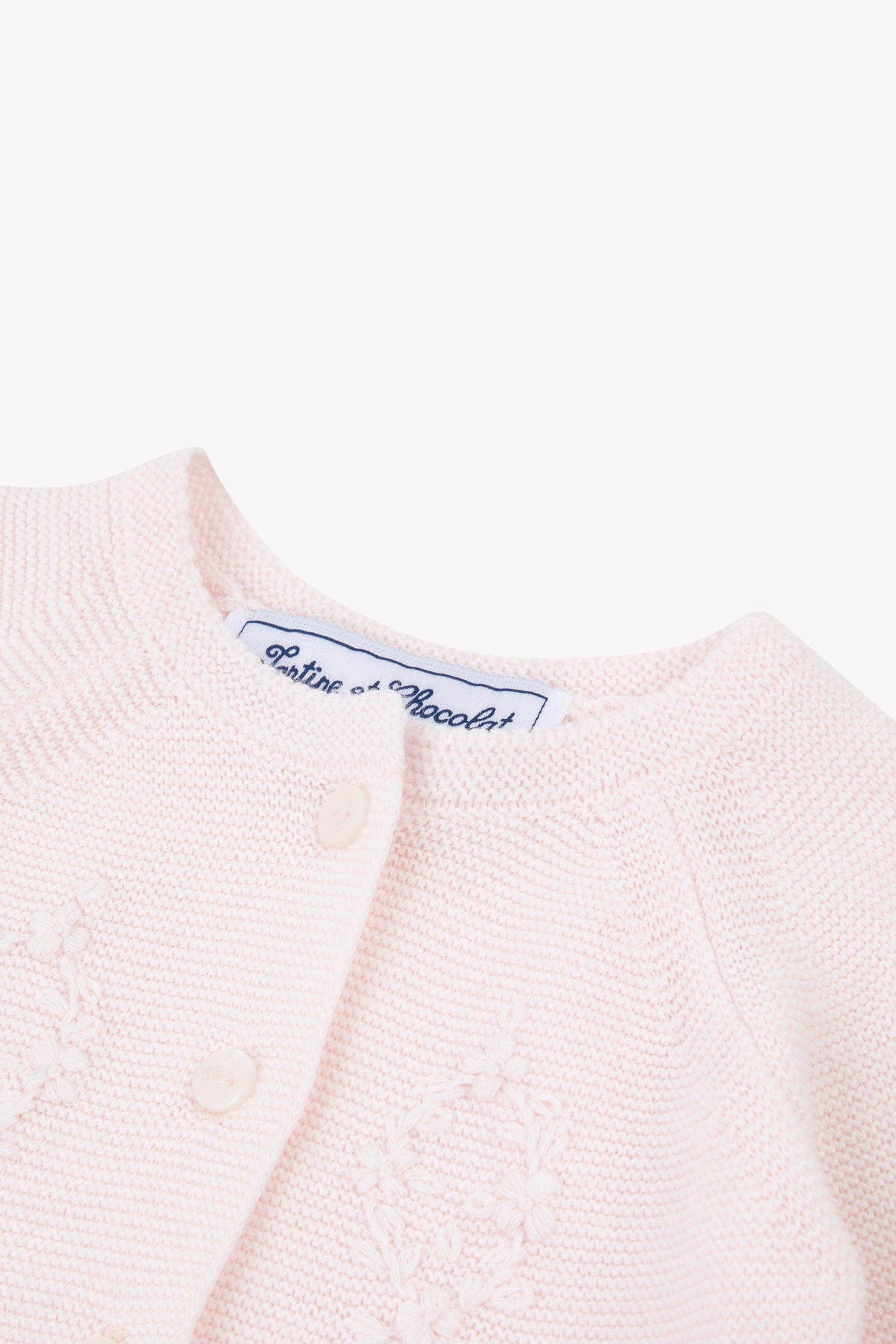 Cardigan
Pale pink cotton Embrodery