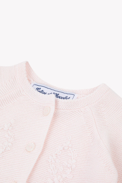 Cardigan
Pale pink cotton Embrodery