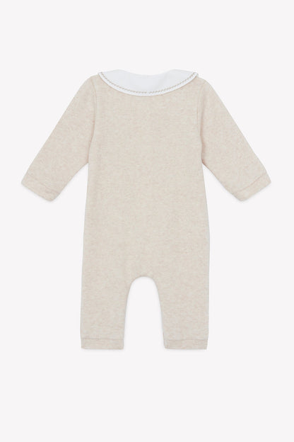 Jumpsuit long
Beige cotton heather Peter pan collar