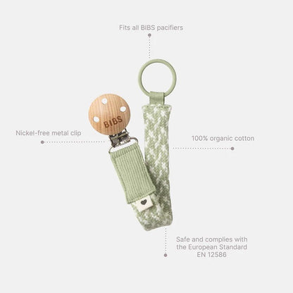 BIBS - Pacifier Clip Organic Cotton | Blush - Ivory