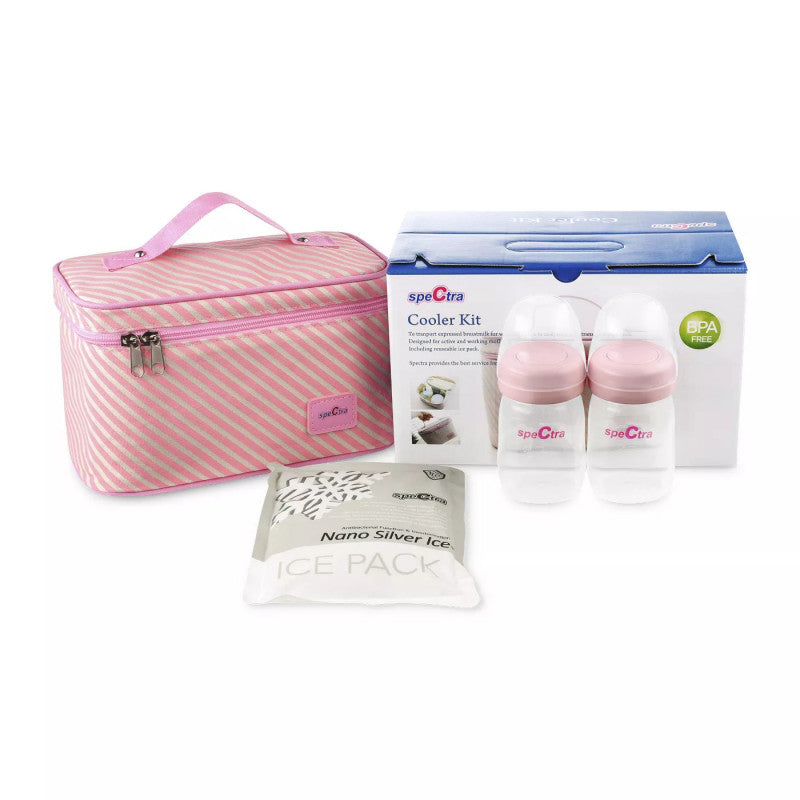 Spectra - Pink Cooler with Ice Pack and Wide Neck Bottles