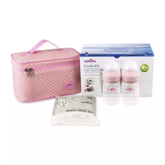 Spectra - Pink Cooler with Ice Pack and Wide Neck Bottles