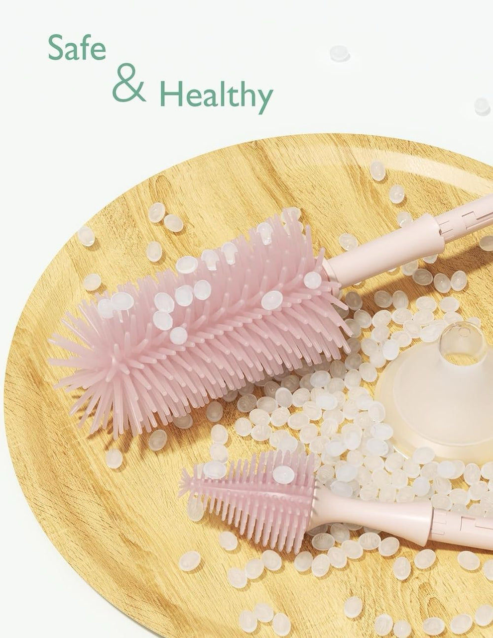 Momcozy - Bottle Brush Kit, Innovative Push-Press Design | Pink
