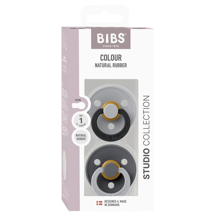 Bibs Pacifier Studio Colour Fusion Latex 2 Pack Size 1 (Cloud Iron Mix)