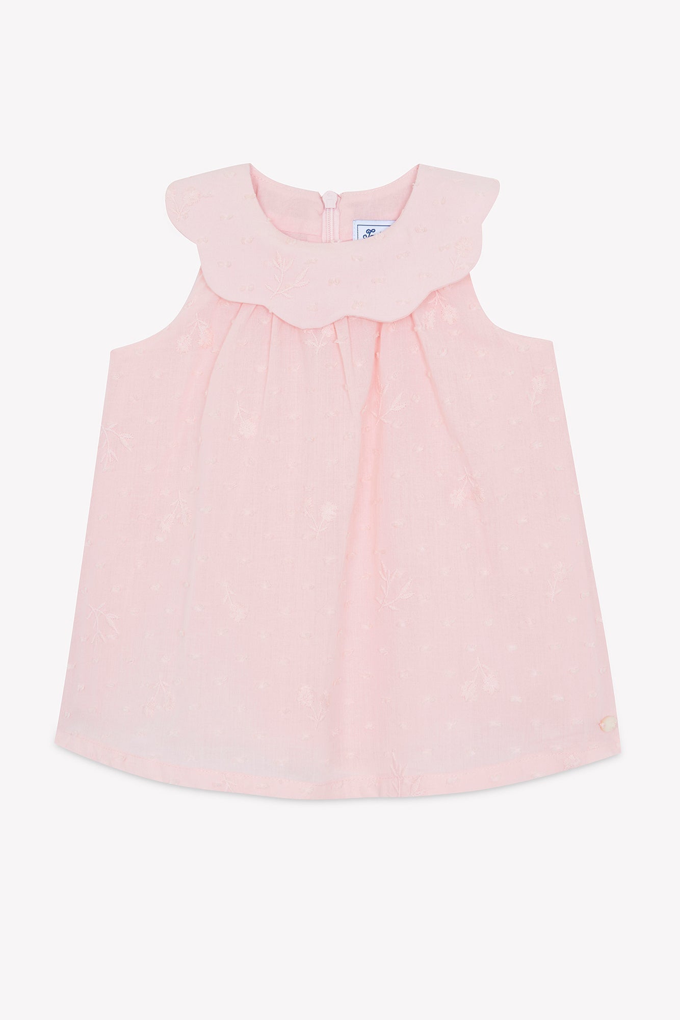 Dress
Pink powdered cotton Peter pan collar