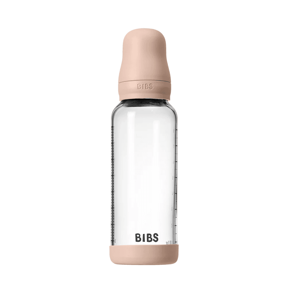 Bibs| glass bottle round latex 240ml| Medium flow |blush