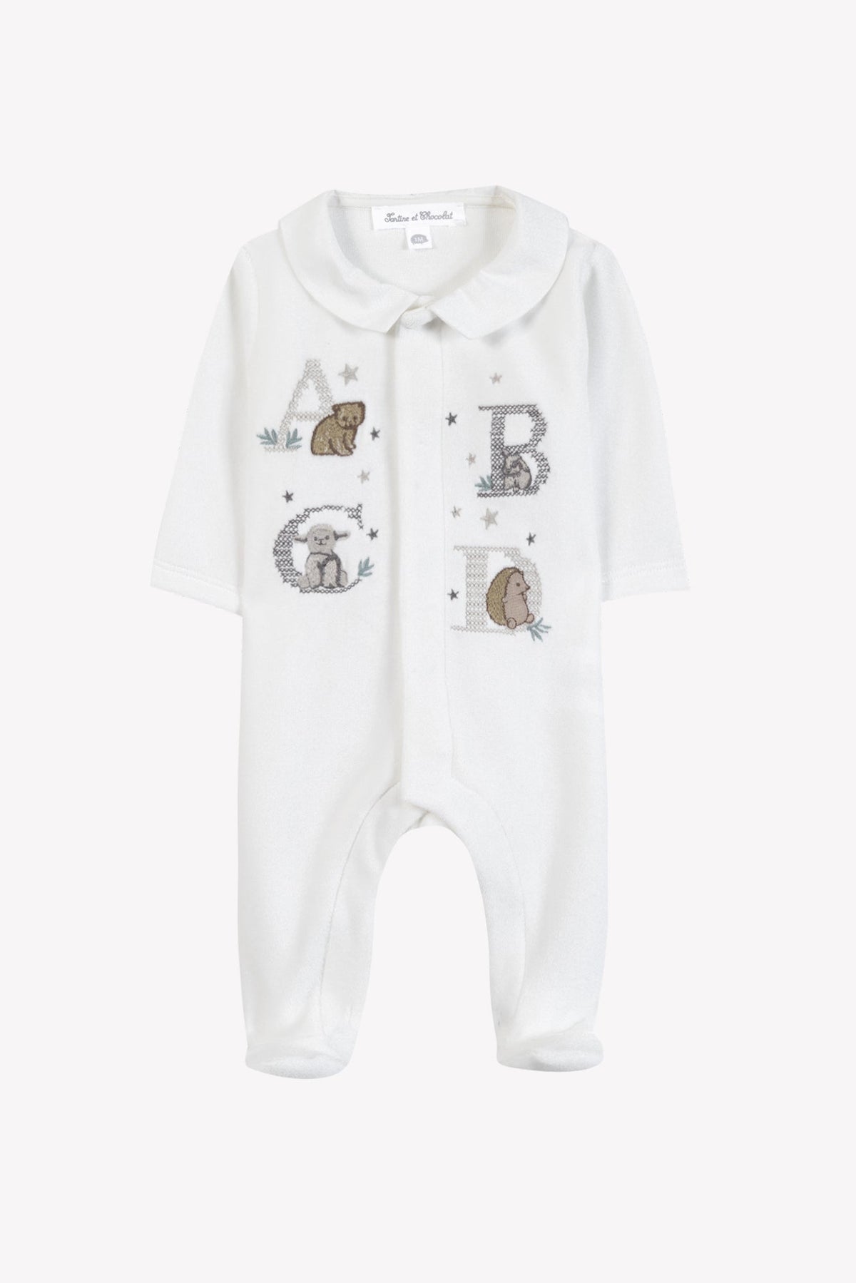 Pajamas
Ecru cotton Velvet Embroidered
