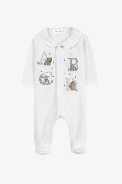 Pajamas
Ecru cotton Velvet Embroidered