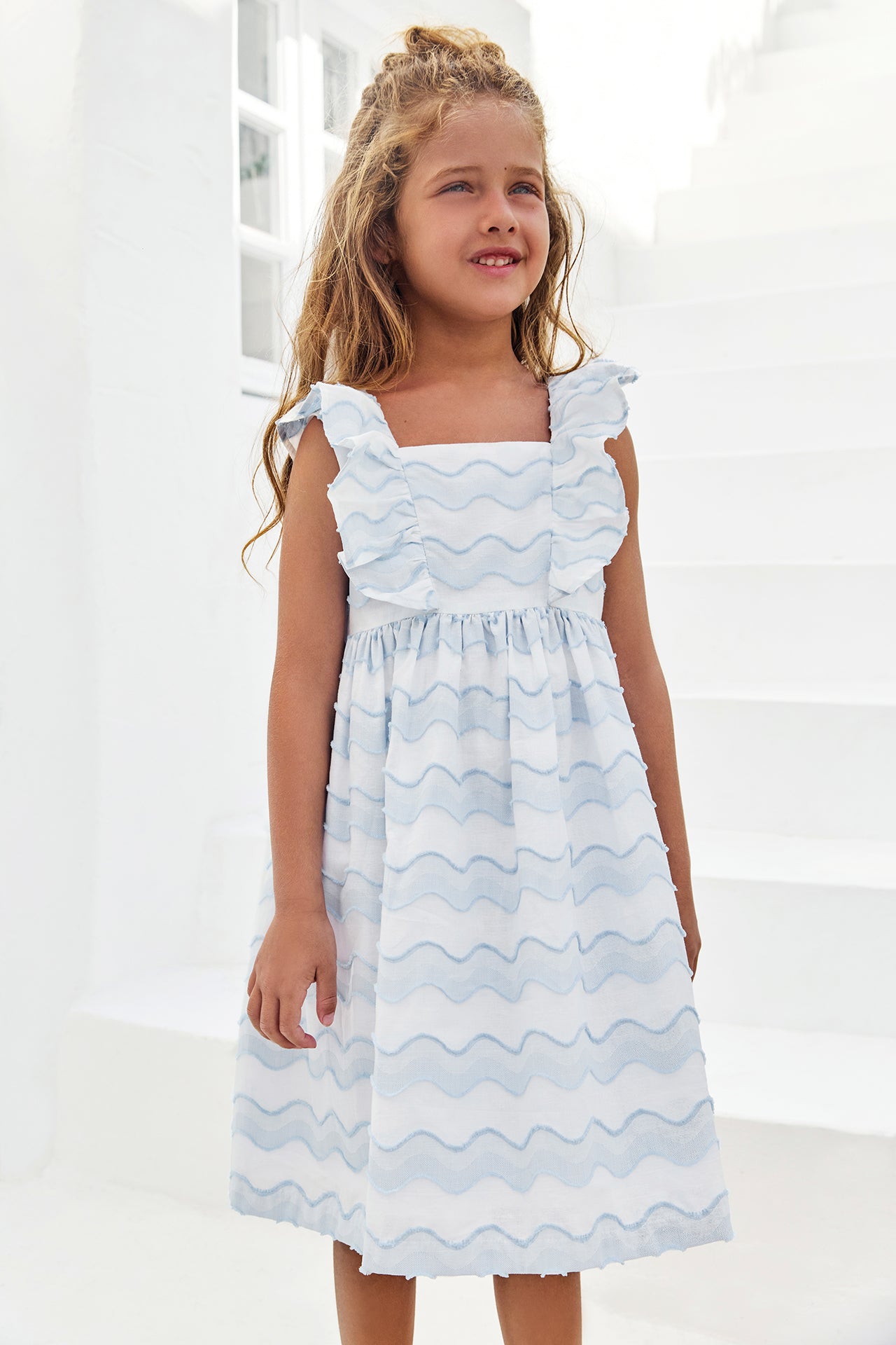 Dress
Azure cotton waves