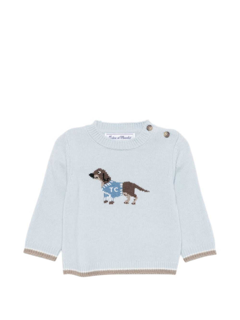 wool pullover horizon blue