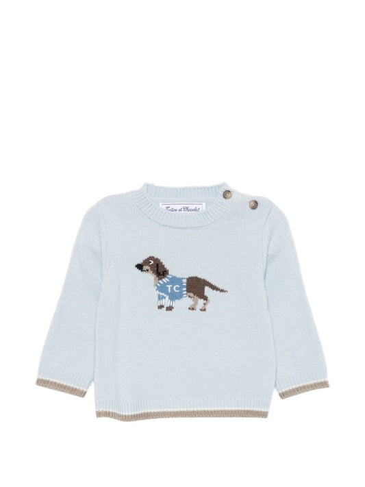 wool pullover horizon blue