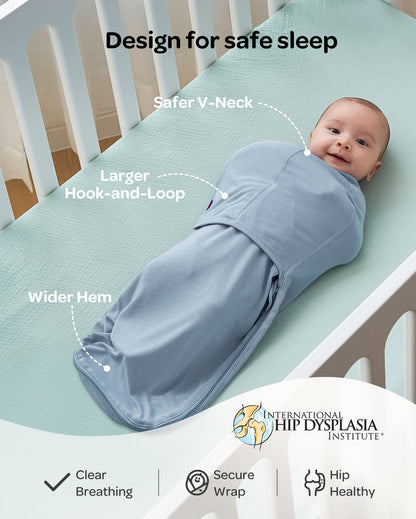Momcozy Easy Swaddle Wrap For 0-3M blue&green
