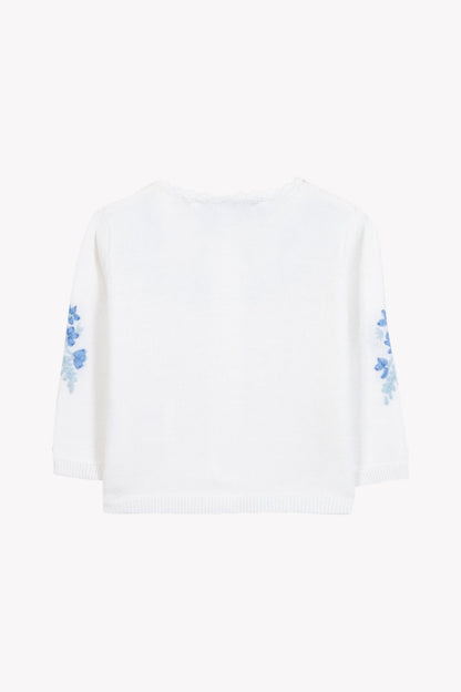 Cardigan
Blue electric cotton Embrodery Ribbon