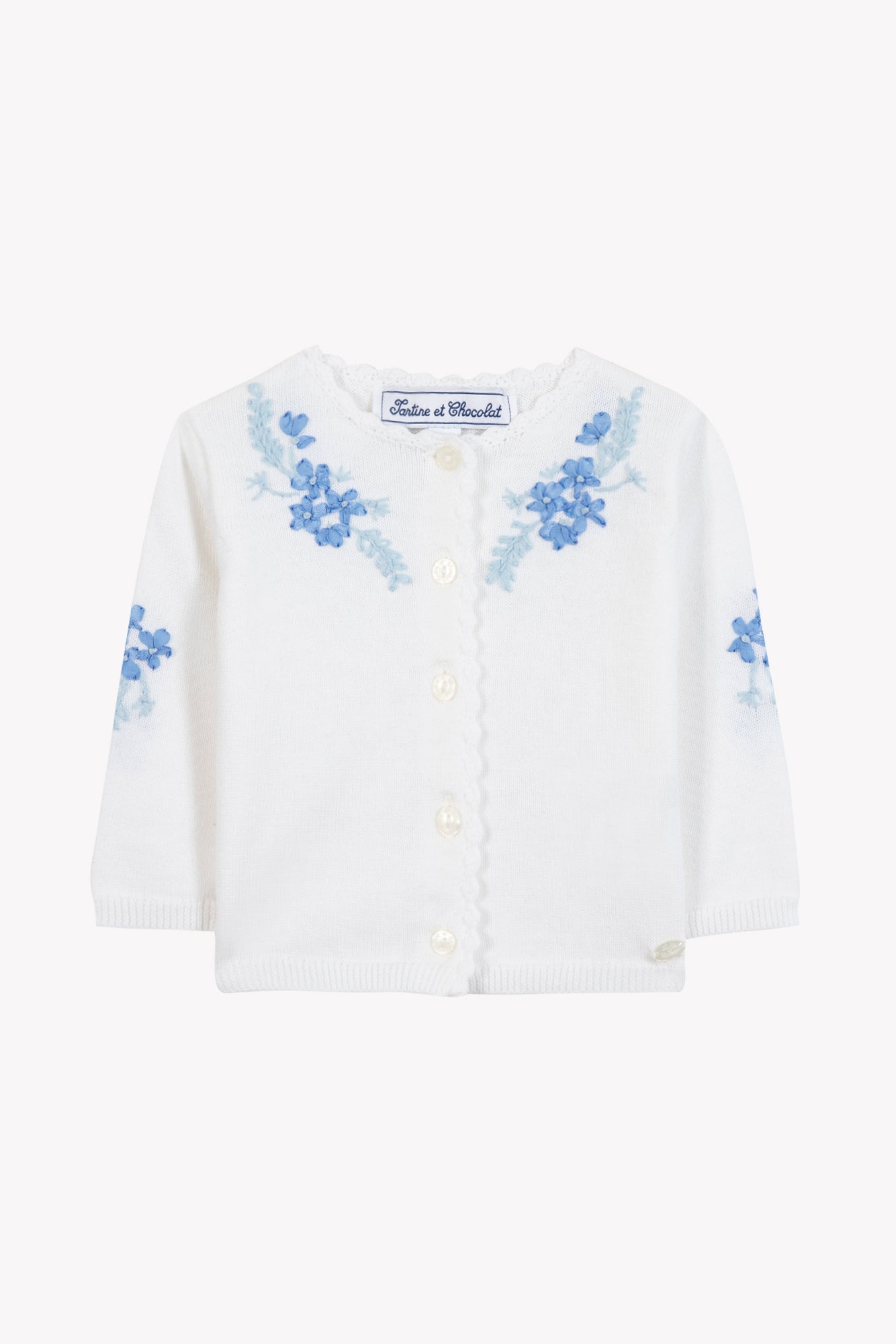 Cardigan
Blue electric cotton Embrodery Ribbon