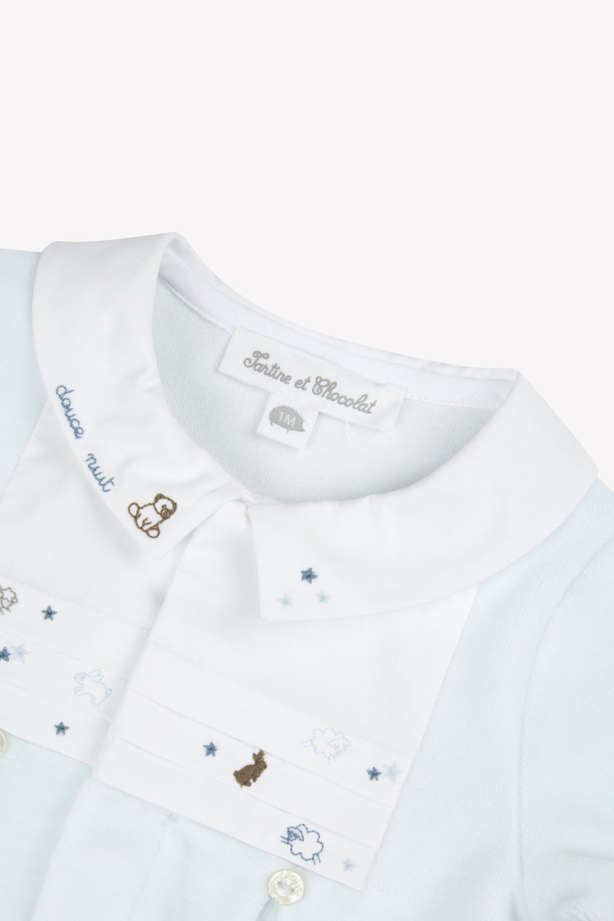 Pajamas
Sky blue Velvet Embroidered