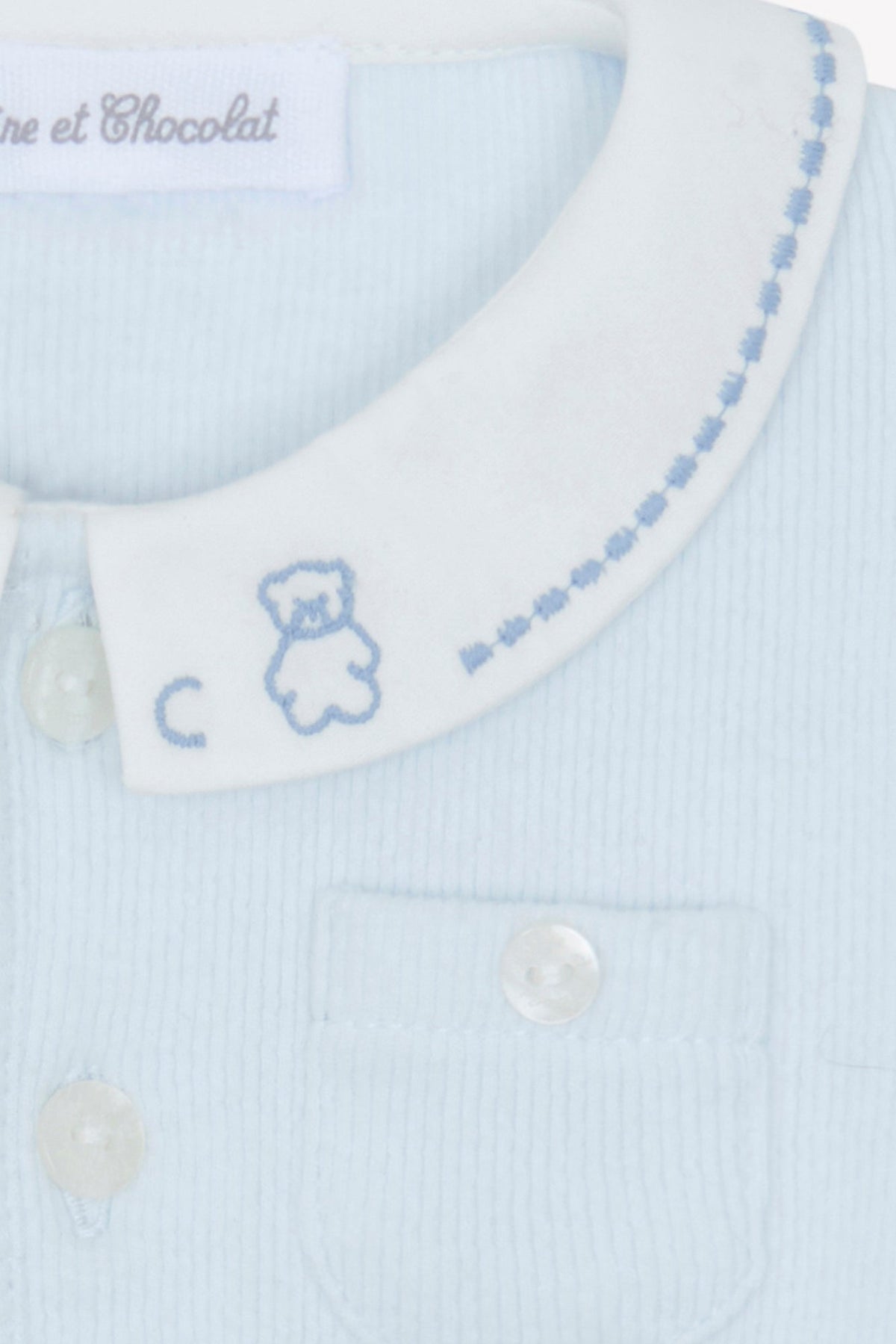 Outfit Long
Sky blue cotton Peter pan collar