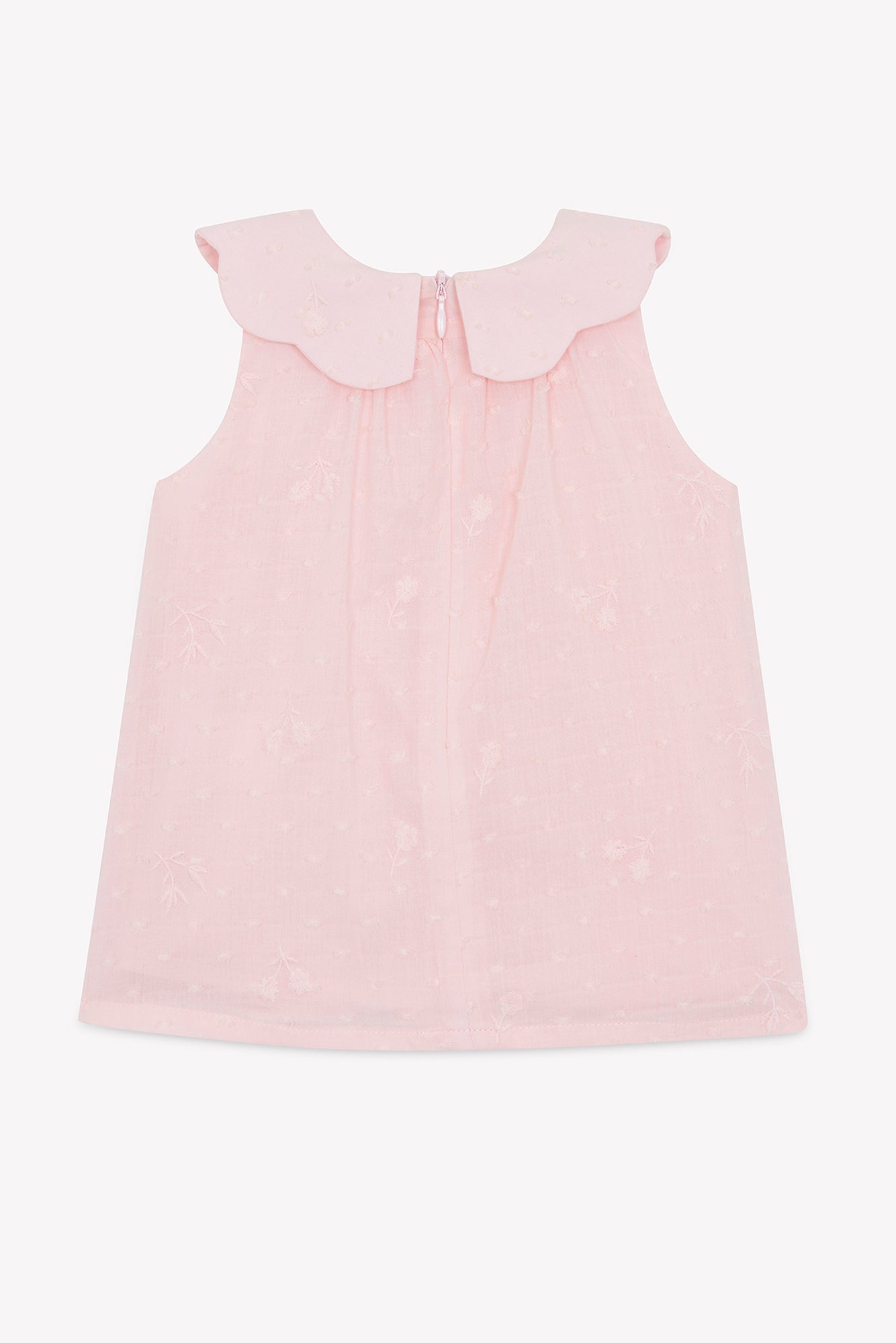 Dress
Pink powdered cotton Peter pan collar