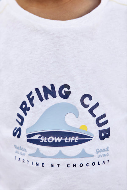T-shirt
White cotton surfing club