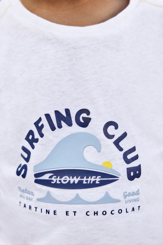T-shirt
White cotton surfing club