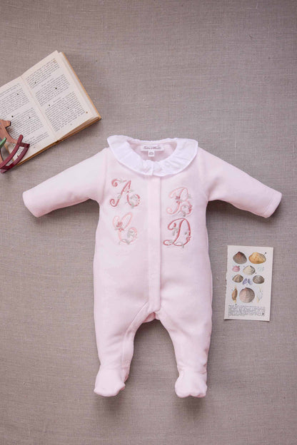 Pajamas
Pale pink Velvet Embroidered