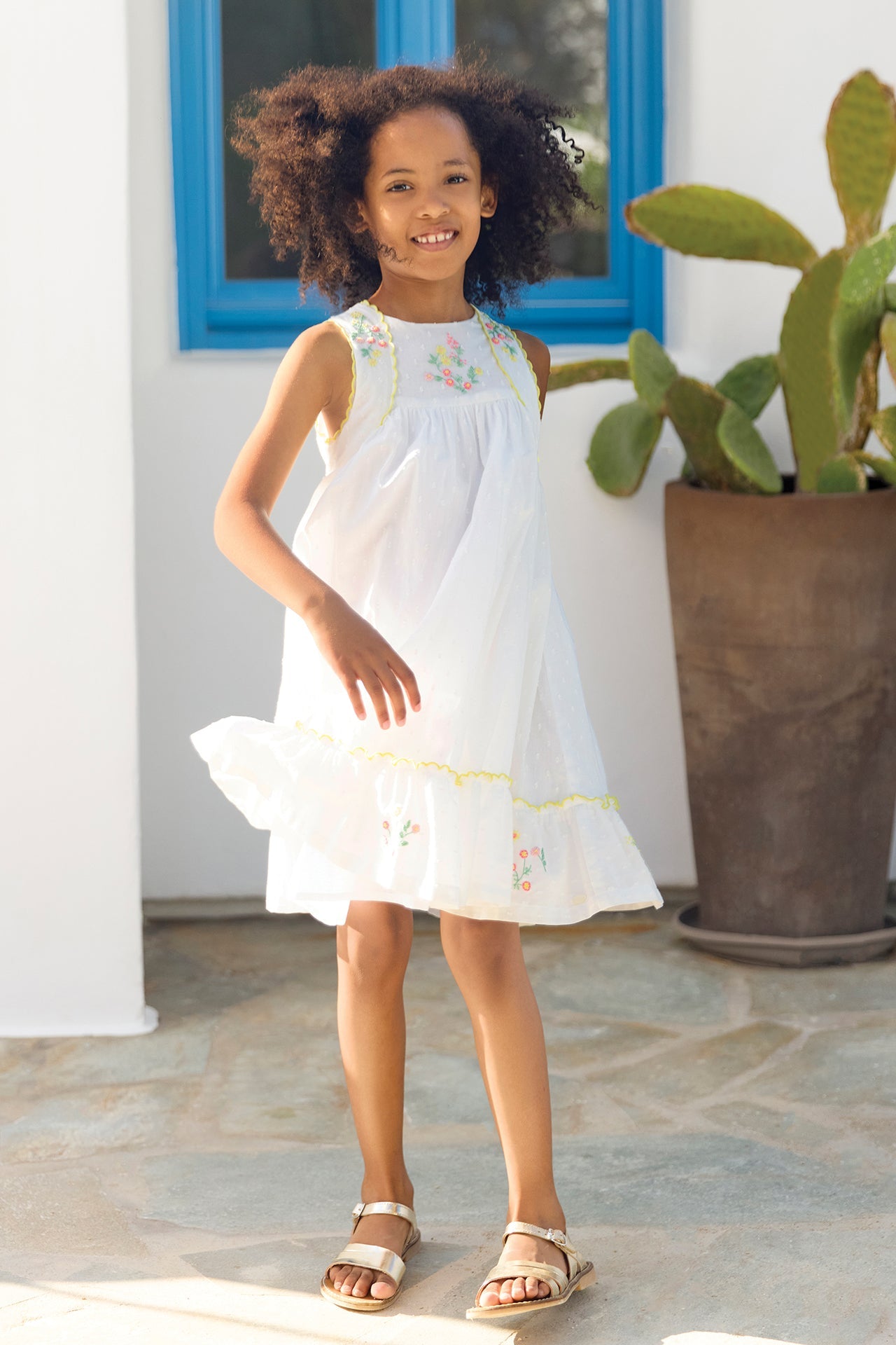 Dress
White cotton Plumetis