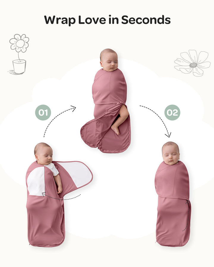 Momcozy - Swaddle Wraps | 0-3M, 2-Pack, Pink