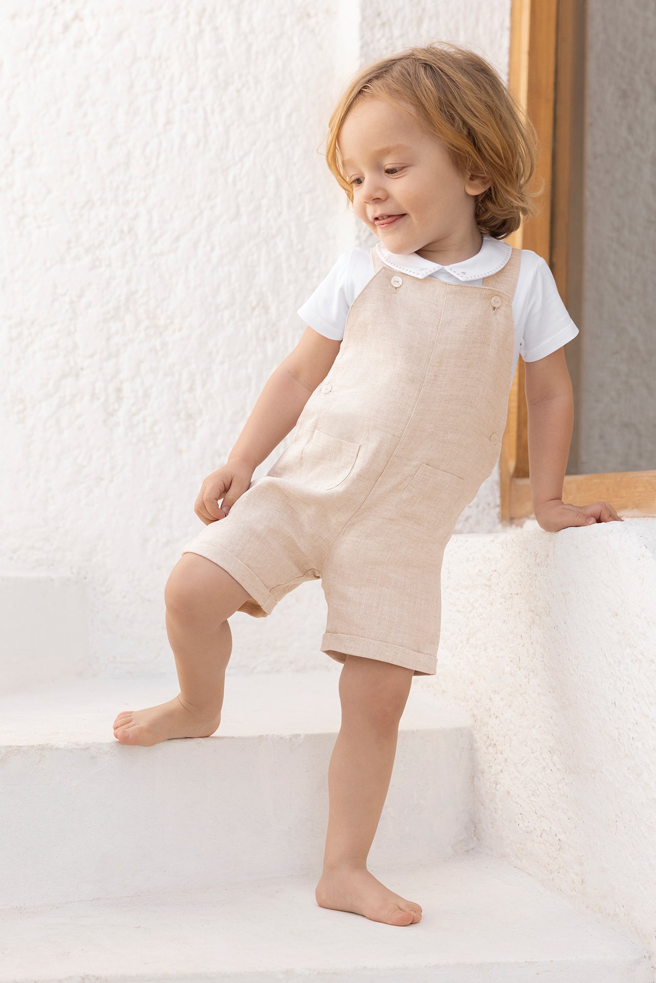 Dungaree short
Sand Linen