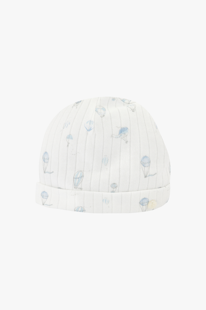 Beanie
Ecru cotton Print hot air balloons
