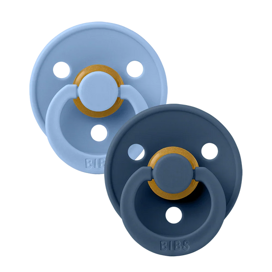 Colour Pacifiers 2 Pack - Sky Blue/Steel Blue size 2 | 6+ months