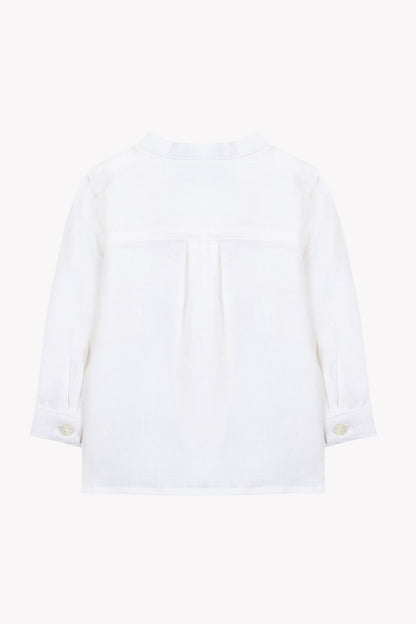 Shirt
White Linen Mao collar