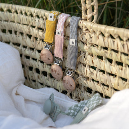 BIBS - Pacifier Clip Organic Cotton | Blush - Ivory