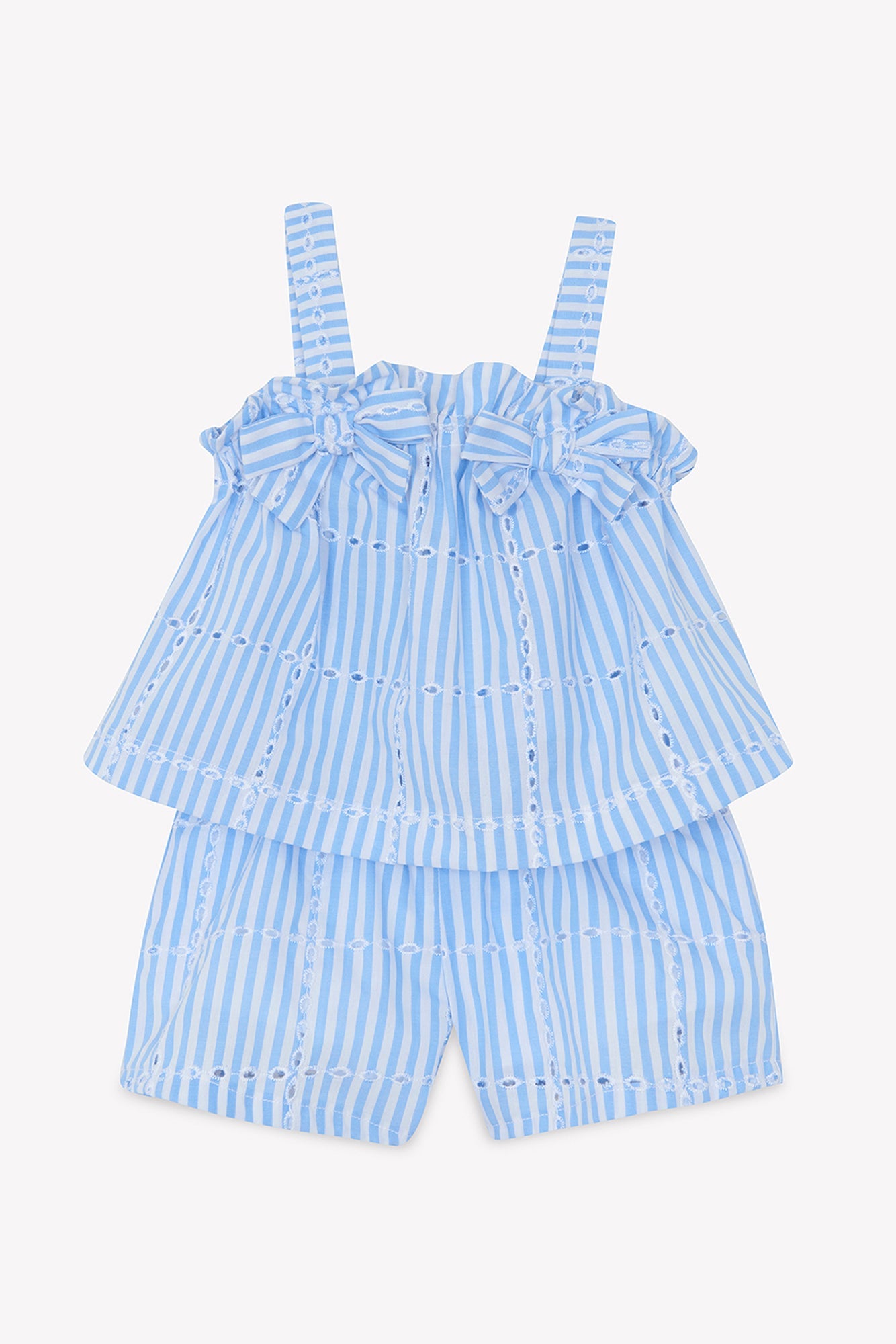 Outfit short
Azure cotton Stripes