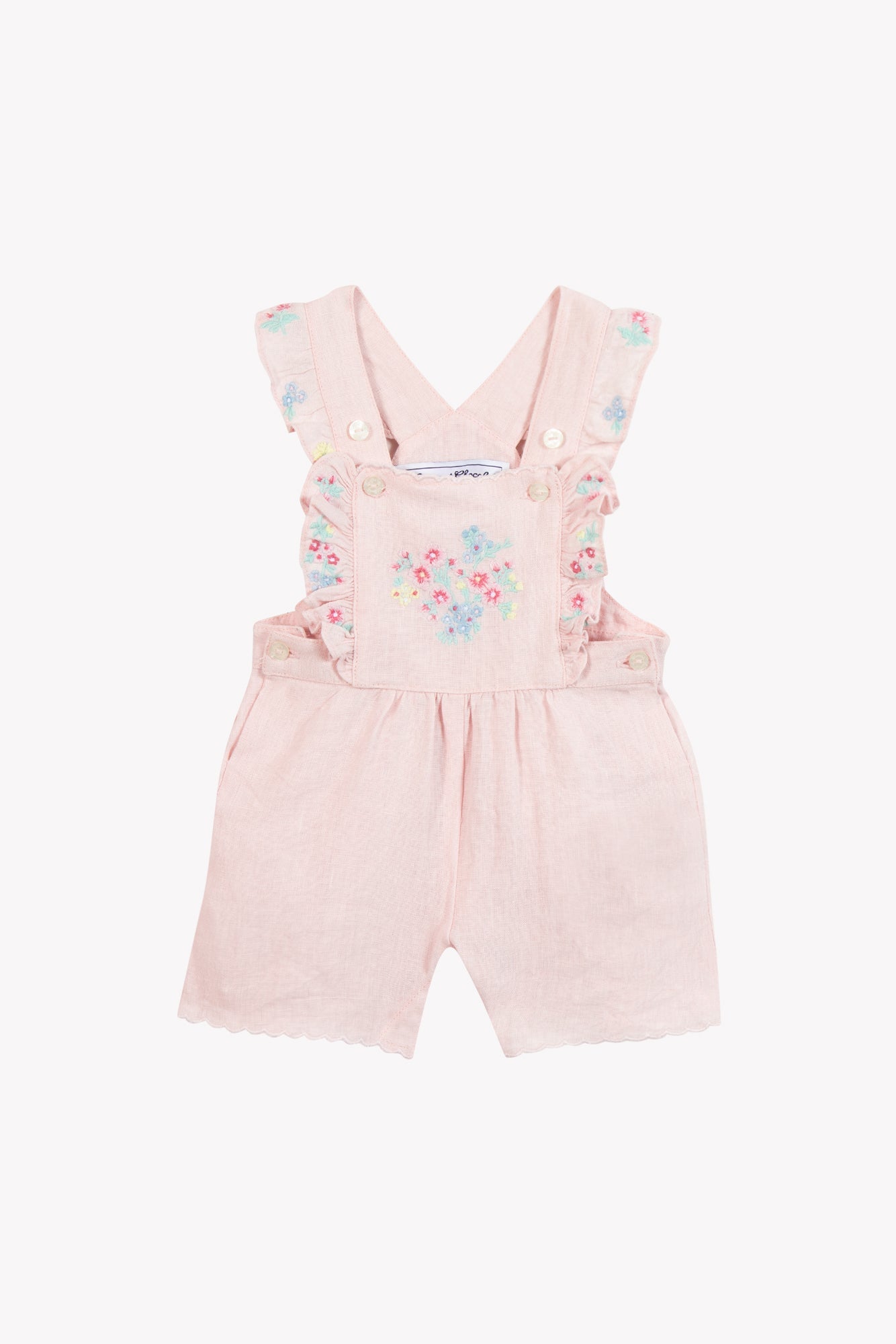 Dungaree short
Pale pink Linen