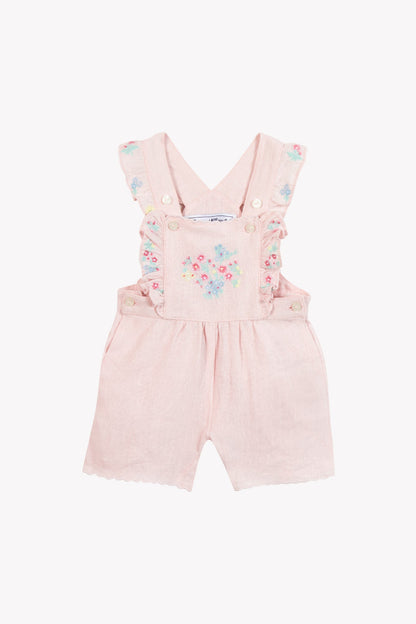 Dungaree short
Pale pink Linen