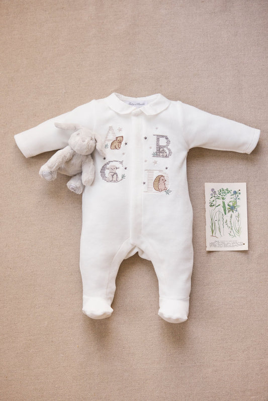 Pajamas
Ecru cotton Velvet Embroidered