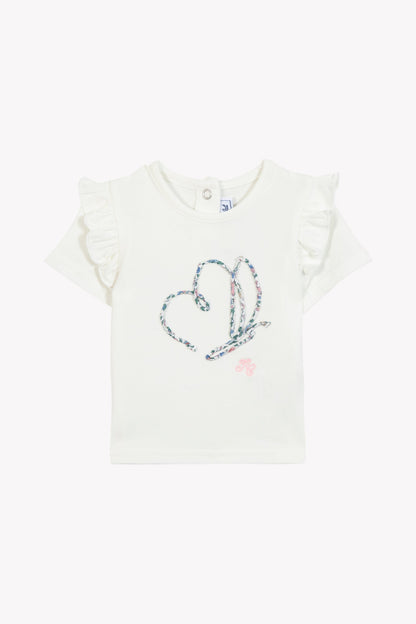 T-shirt
White butterfly cotton Print fabric Liberty