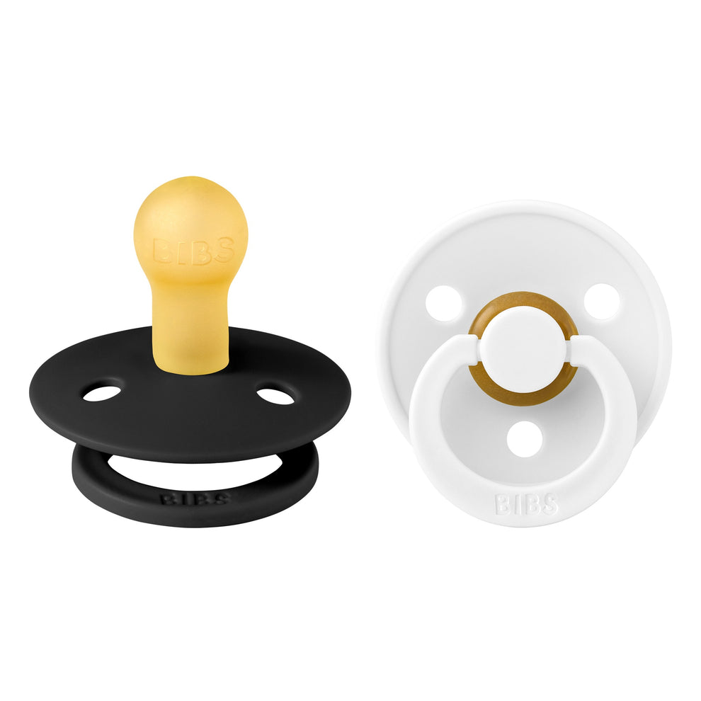 Bibs| Colour Pacifiers 2 Pack - Black/White|S2 /natural rubber