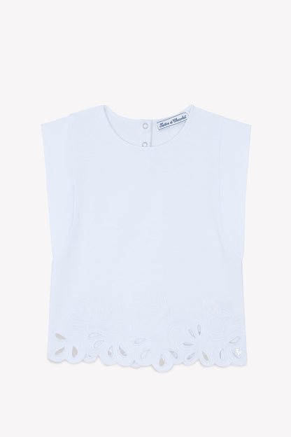 TEESHIRTB | T-shirt
White cotton Embroidered
