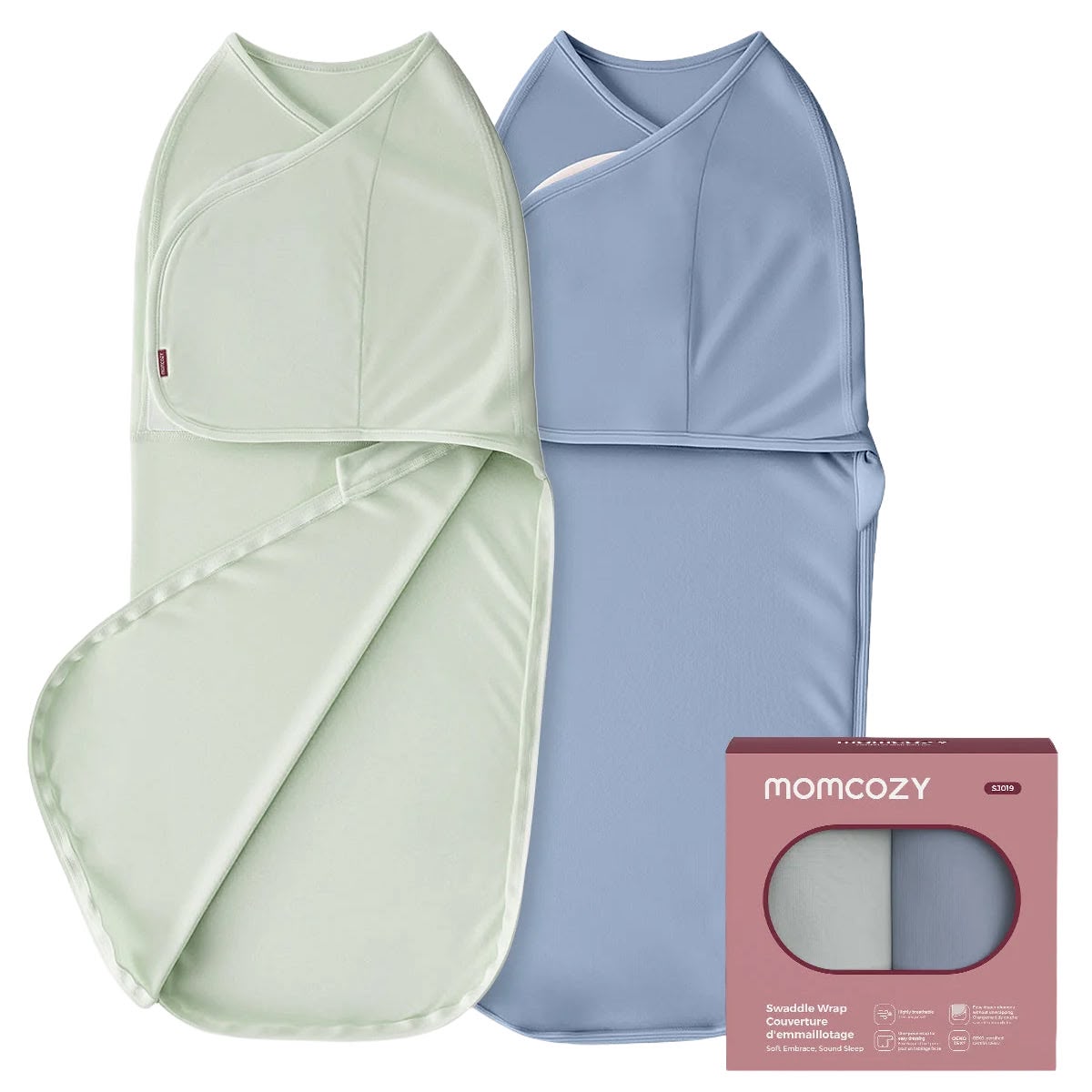 Momcozy Easy Swaddle Wrap For 0-3M blue&green