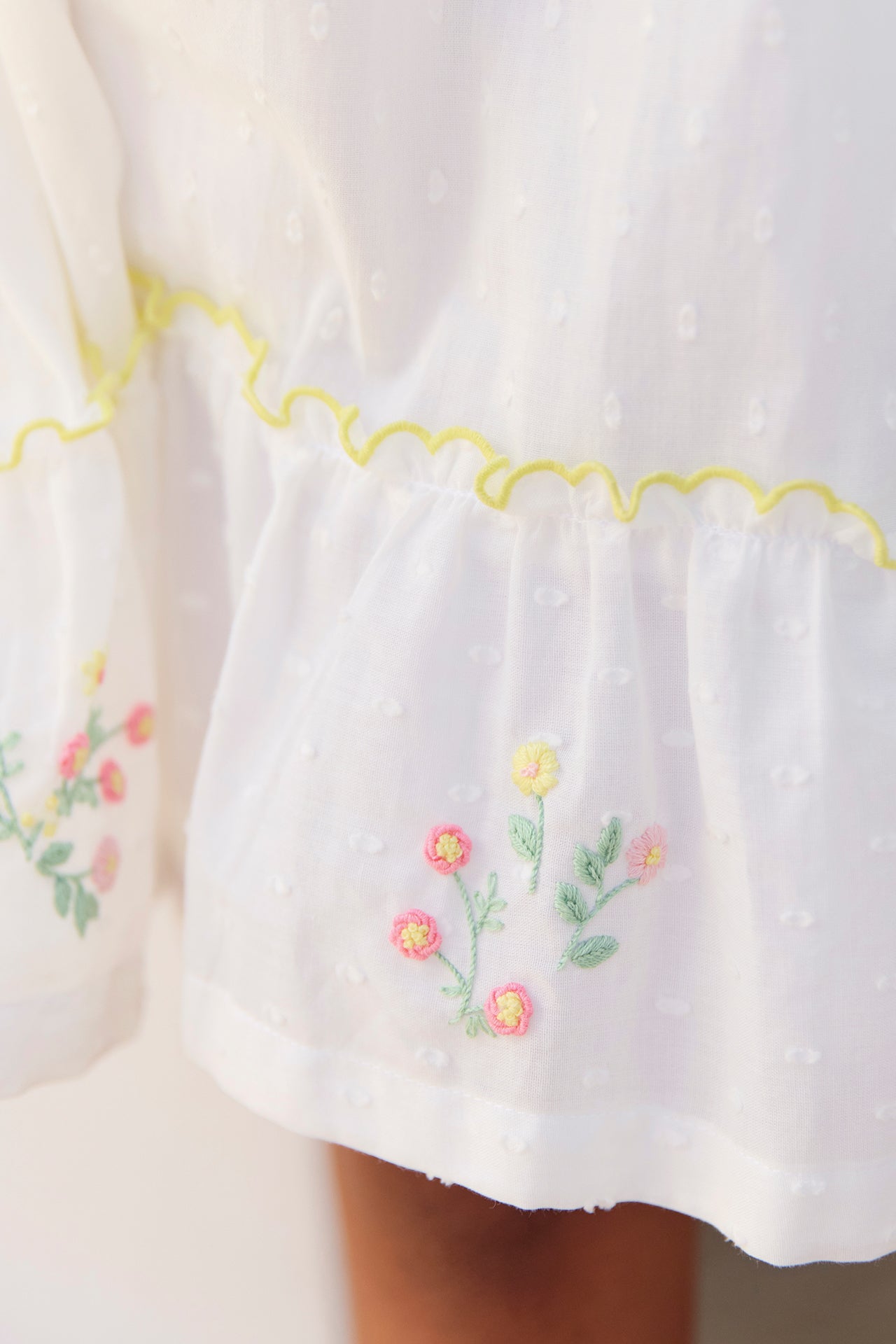Dress
White cotton Plumetis