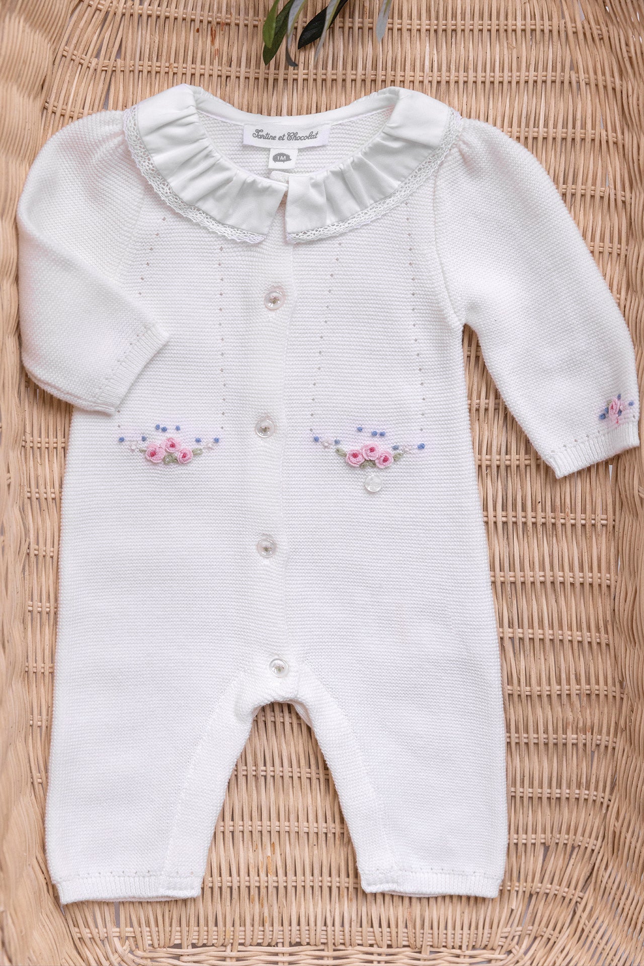 Jumpsuit long
Ecru cotton flowers