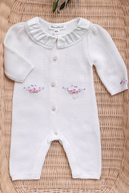 Jumpsuit long
Ecru cotton flowers