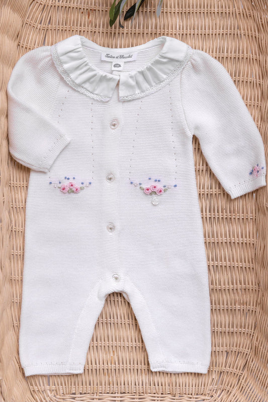 Jumpsuit long
Ecru cotton flowers