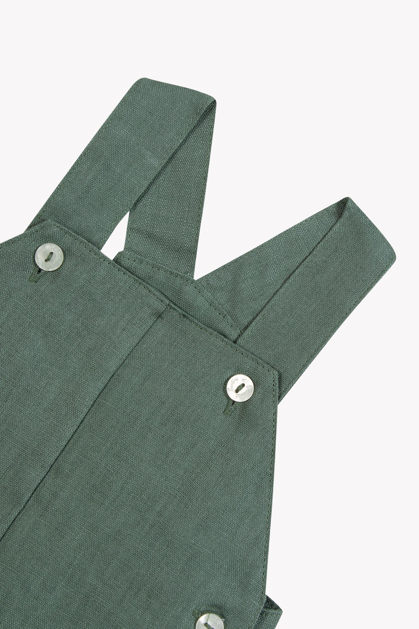 Dungaree short
Khaki Linen